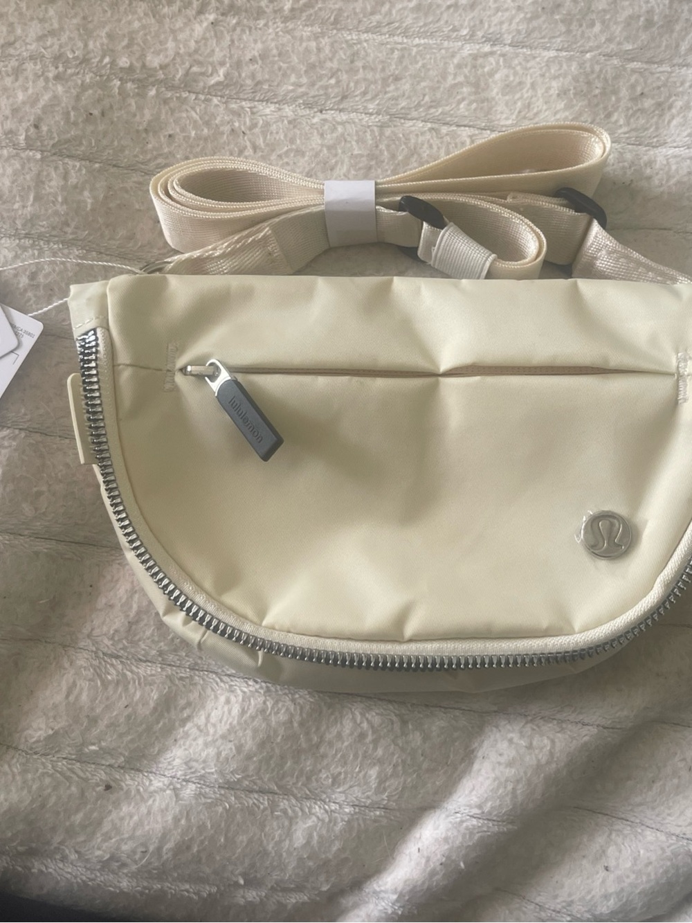 lululemon athletica Cream Crossbody Sling Bag with Silver Hardware